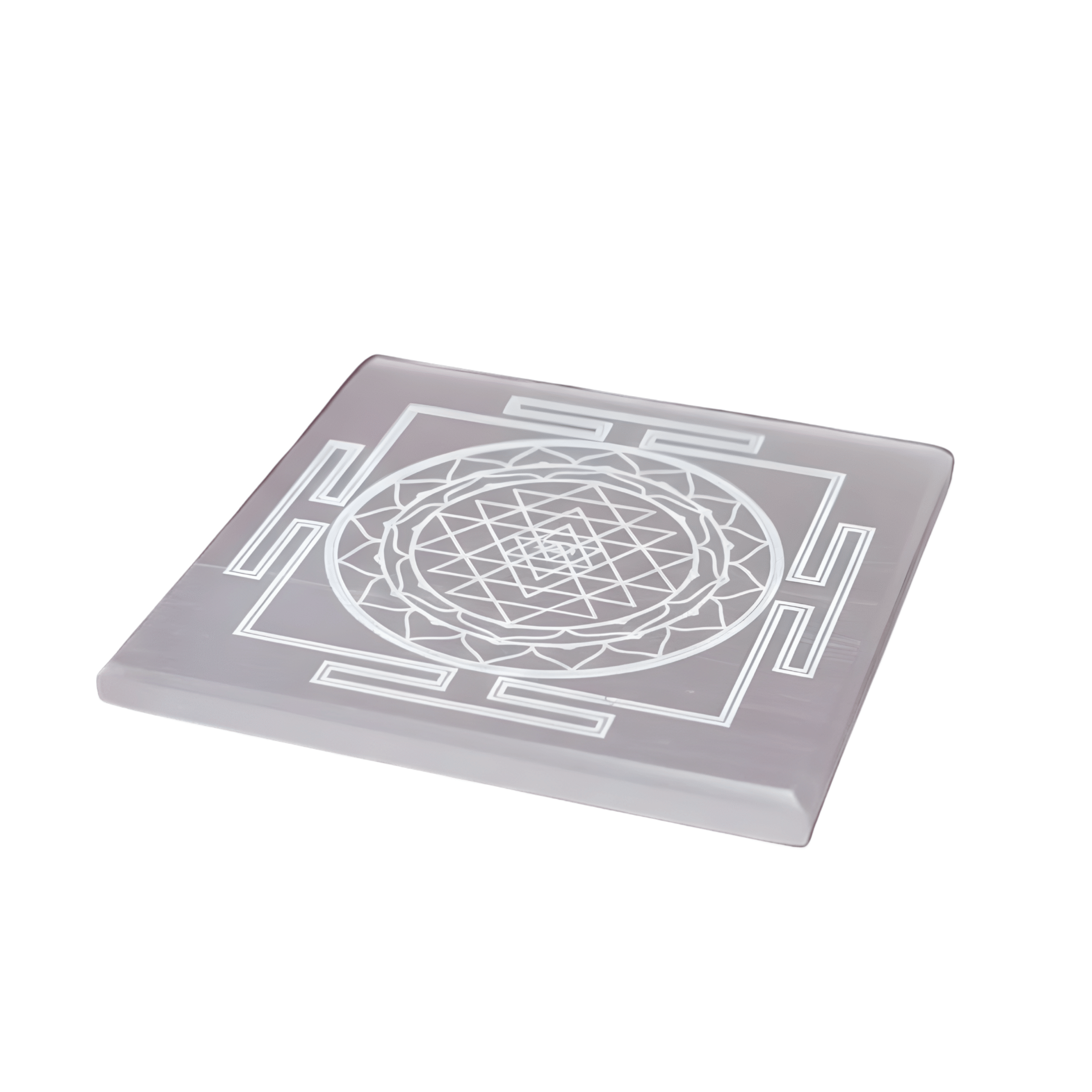 Selenite Shree Yantra Charging Plate