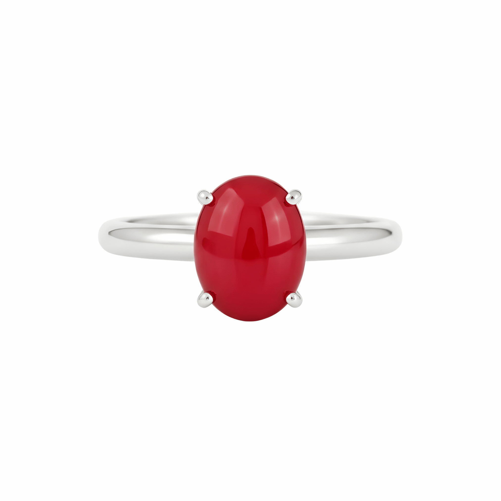 Natural Red Coral Ring