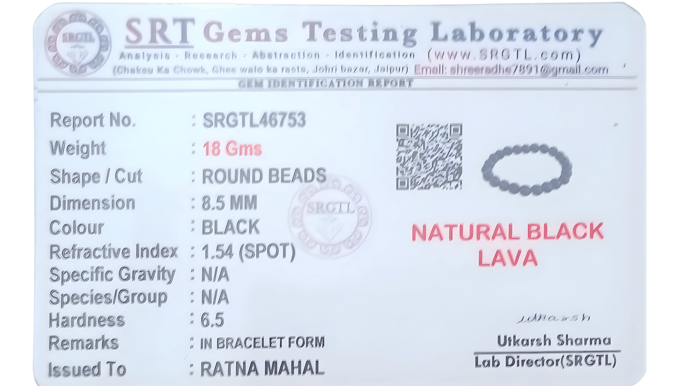 Natural Black Lava Bracelet - Image 2