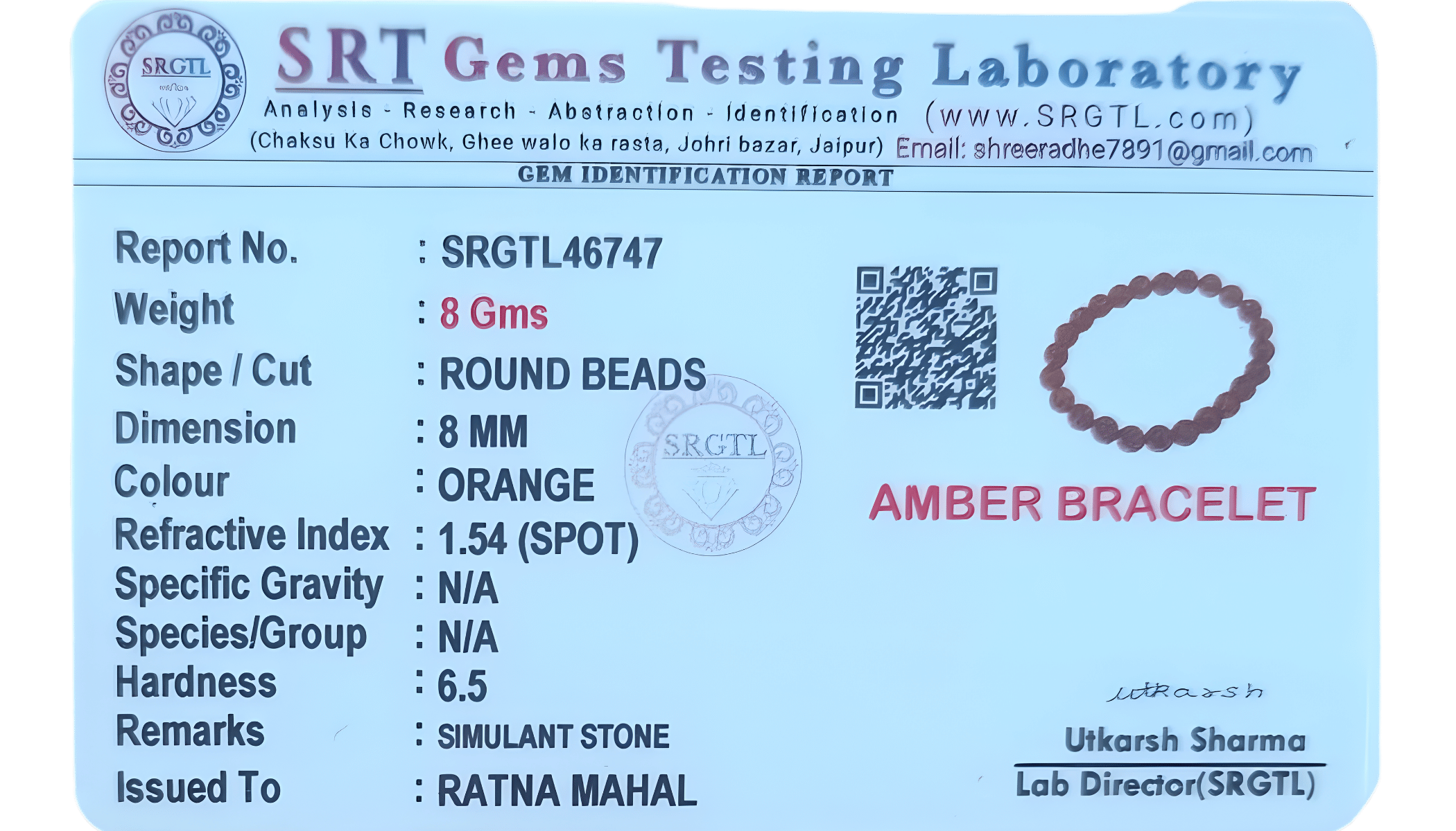 Natural Amber Bracelet - Image 2