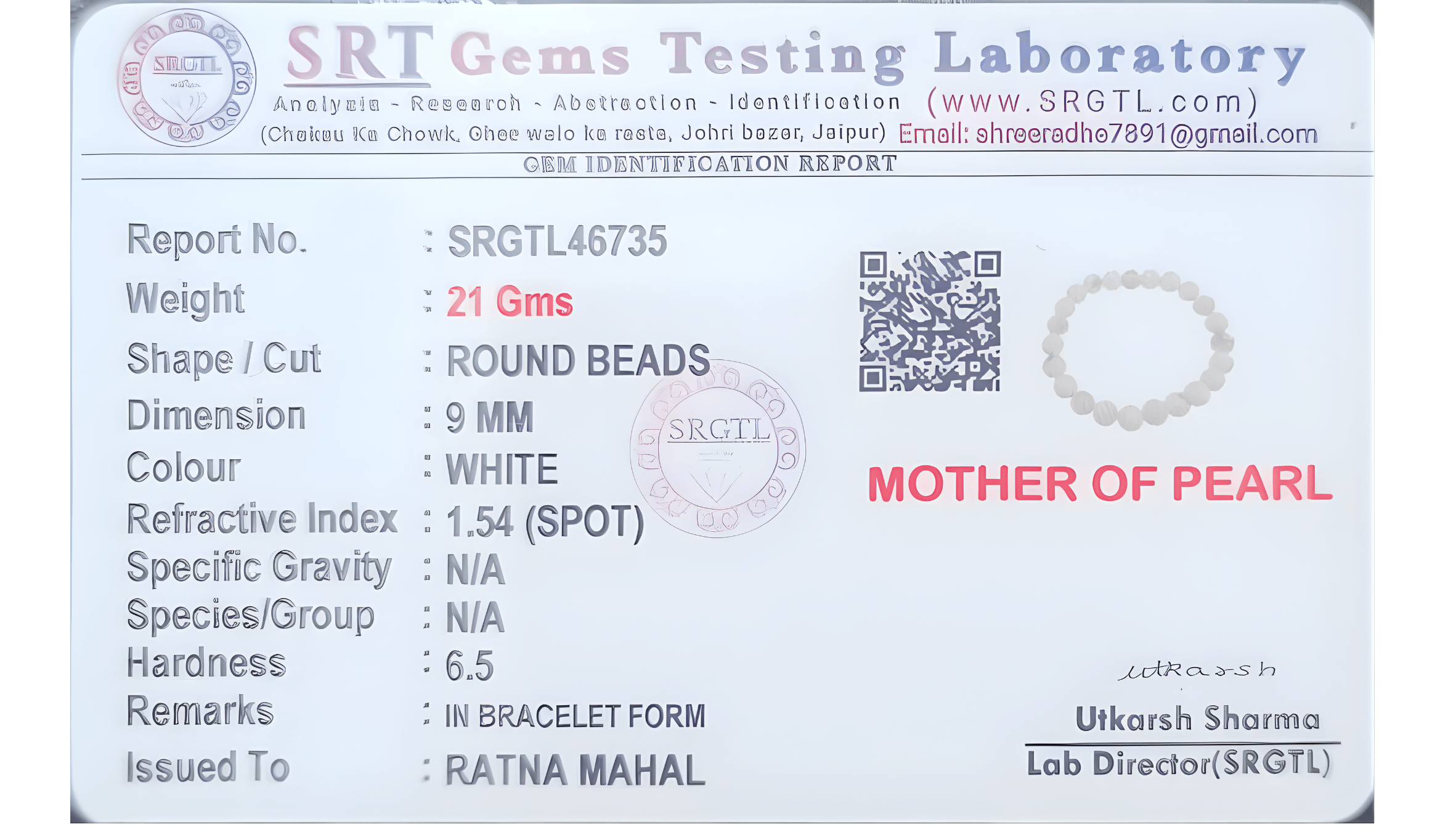 Natural Mother of Pearl Bracelet - Image 2